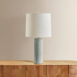 Tuva Table Lamp, Aged Brass/Ceramic Silver Lake