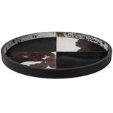 Hair on Hide Patchwork Tray, Black/White-Accessories-High Fashion Home