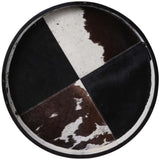 Hair on Hide Patchwork Tray, Black/White-Accessories-High Fashion Home