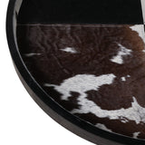 Hair on Hide Patchwork Tray, Black/White-Accessories-High Fashion Home