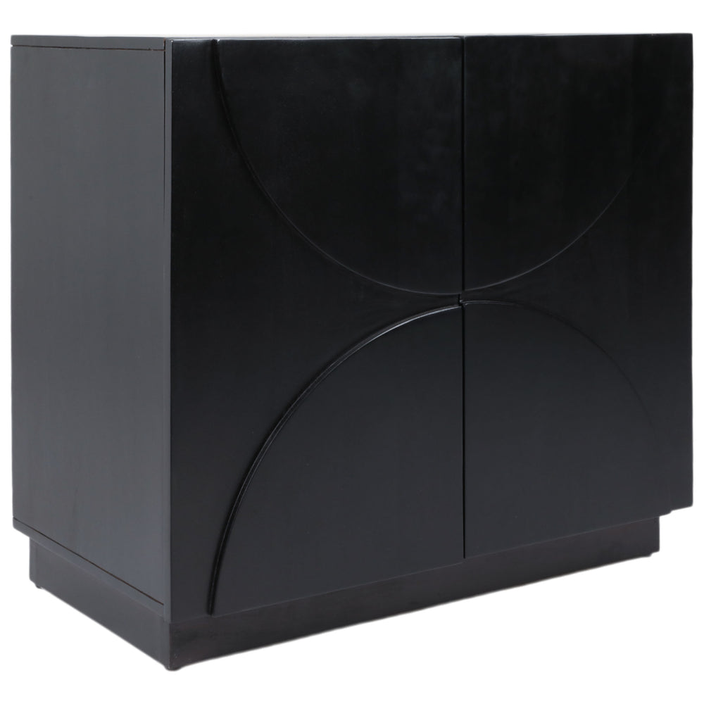 Half Circle 2 Door Cabinet, Black