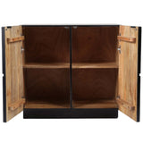 Half Circle 4 Door Cabinet, Black
