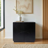 Half Circle 2 Door Cabinet, Black