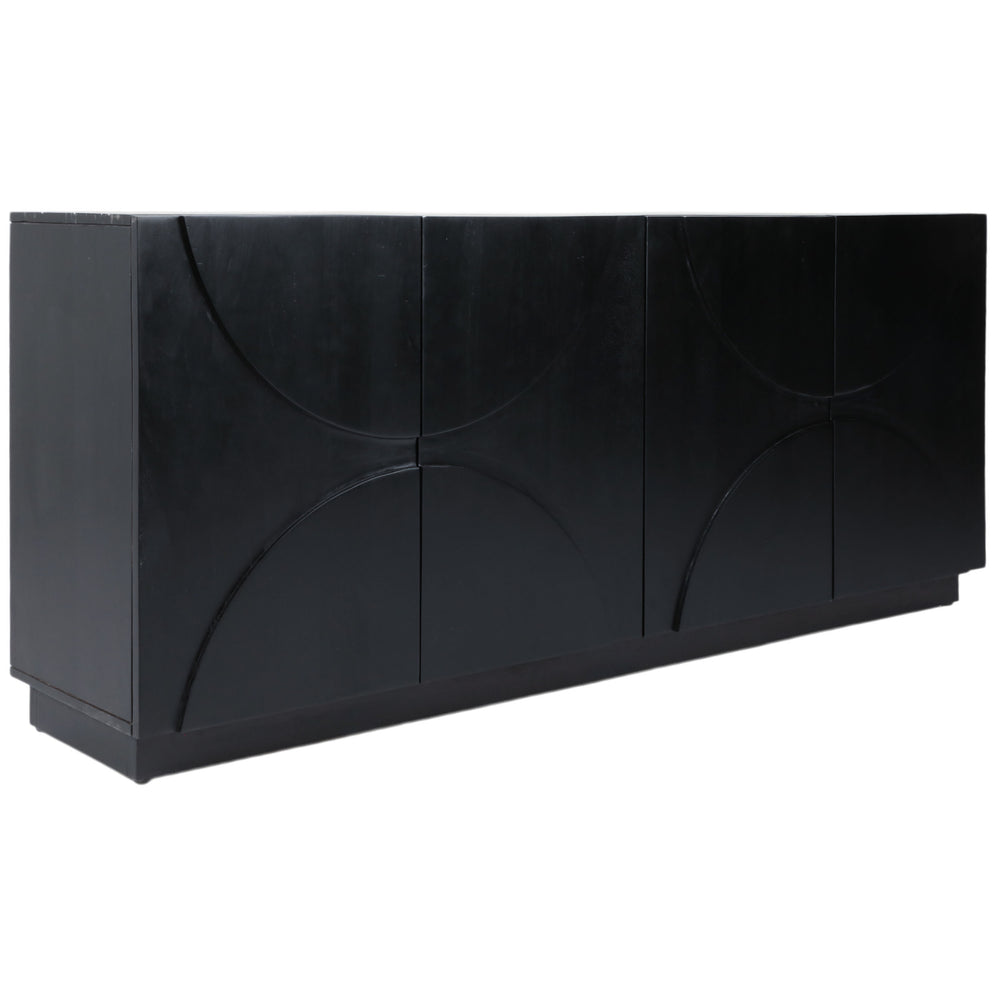 Half Circle 4 Door Cabinet, Black