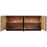 Half Circle 4 Door Cabinet, Black