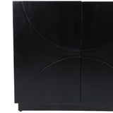Half Circle 4 Door Cabinet, Black