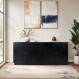 Half Circle 4 Door Cabinet, Black