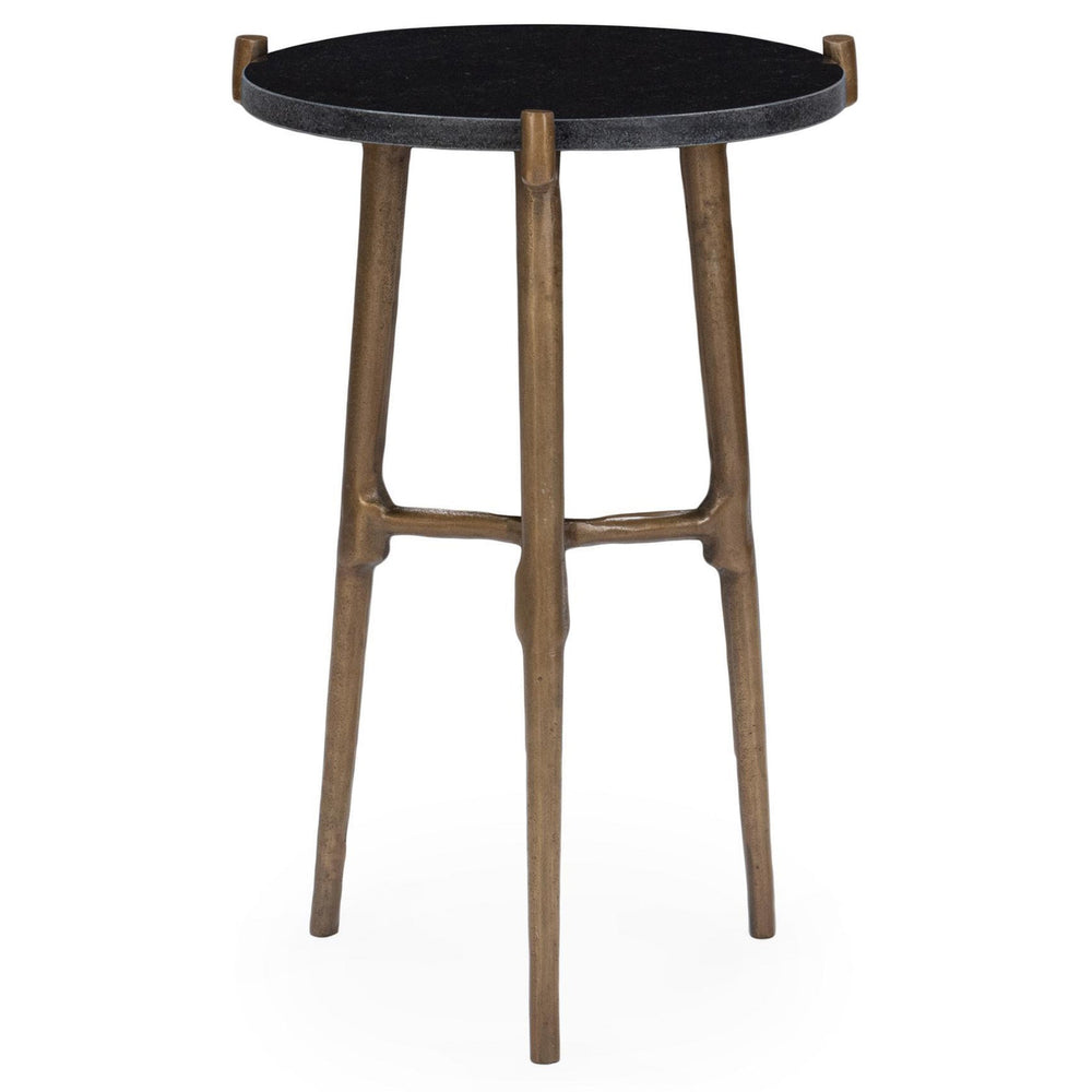 Halley Round Accent Table, Black-Furniture - Accent Tables-High Fashion Home