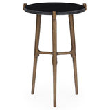 Halley Round Accent Table, Black-Furniture - Accent Tables-High Fashion Home