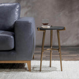 Halley Round Accent Table, Black-Furniture - Accent Tables-High Fashion Home