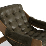 Halston Leather Chair, Dulane Moss by Four Hands-Furniture - Chair-High Fashion Home