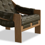 Halston Leather Chair, Dulane Moss by Four Hands-Furniture - Chair-High Fashion Home