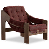 Halston Leather Chair, Nubuck Burgundy by Four Hands
