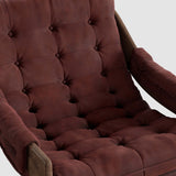 Halston Leather Chair, Nubuck Burgundy by Four Hands