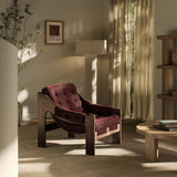 Halston Leather Chair, Nubuck Burgundy by Four Hands