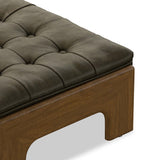 Halston Leather Ottoman, Dulane Moss by Four Hands-Furniture - Chair-High Fashion Home