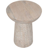 Hammered Base Accent Table, White Wash