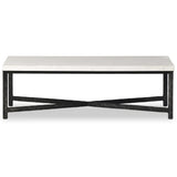 Hammered Iron Coffee Table, White Marble