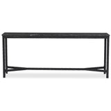 Hammered Iron Console Table, Charcoal Marble/Black by Four Hands-Furniture - Accent Tables-High Fashion Home