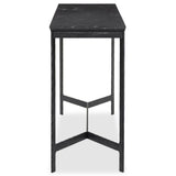 Hammered Iron Console Table, Charcoal Marble/Black by Four Hands-Furniture - Accent Tables-High Fashion Home