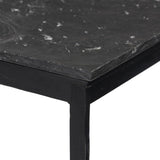 Hammered Iron Console Table, Charcoal Marble/Black by Four Hands-Furniture - Accent Tables-High Fashion Home