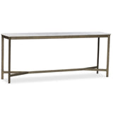 Hammered Iron Console Table, White Marble/Antique Brass by Four Hands-Furniture - Accent Tables-High Fashion Home