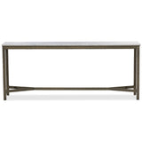 Hammered Iron Console Table, White Marble/Antique Brass by Four Hands-Furniture - Accent Tables-High Fashion Home
