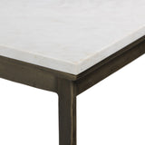 Hammered Iron Console Table, White Marble/Antique Brass by Four Hands-Furniture - Accent Tables-High Fashion Home