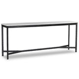 Hammered Iron Console Table, White Marble/Black by Four Hands-Furniture - Accent Tables-High Fashion Home