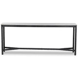Hammered Iron Console Table, White Marble/Black by Four Hands-Furniture - Accent Tables-High Fashion Home