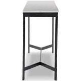 Hammered Iron Console Table, White Marble/Black by Four Hands-Furniture - Accent Tables-High Fashion Home