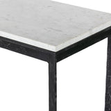 Hammered Iron Console Table, White Marble/Black by Four Hands-Furniture - Accent Tables-High Fashion Home