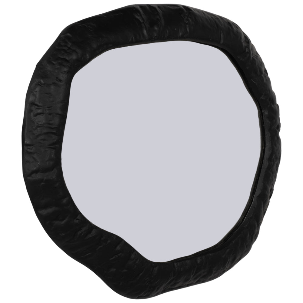 Hammered Outline Mirror, Matte Black