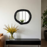 Hammered Outline Mirror, Matte Black