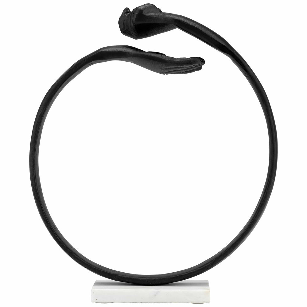 Hand Ring on Base, Black/White-Accessories-High Fashion Home