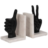 Hand Sign Bookends, Black-Accessories-High Fashion Home