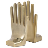 Hands Bookends, Gold, Set of 2