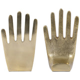 Hands Bookends, Gold, Set of 2