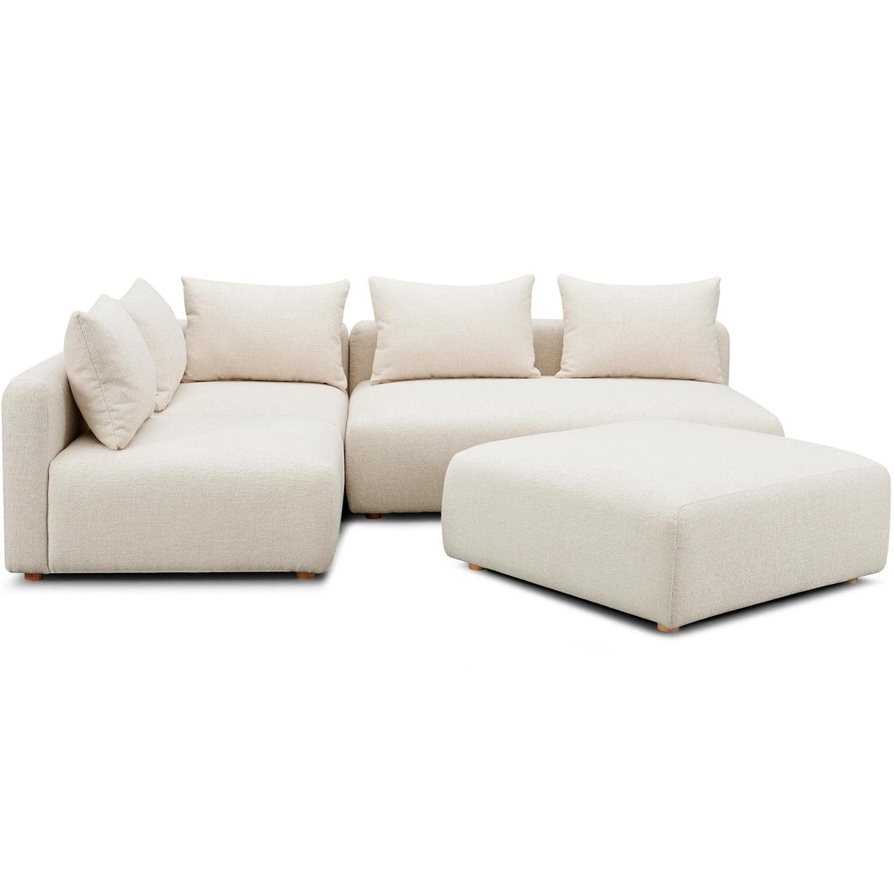 Hangover 4 Piece Modular Sectional, Cream