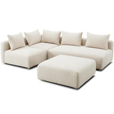 Hangover 4 Piece Modular Sectional, Cream