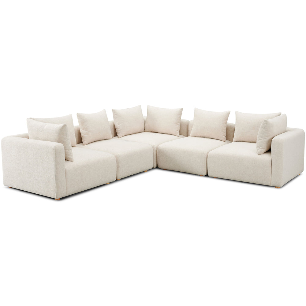 Hangover 5 Piece Sectional, Cream