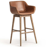 Hannah Leather Swivel Bar & Counter Stool by Four Hands