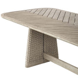 Harbor Herringbone Outdoor Dining Table, Cerused Wheat