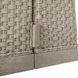 Harbor Herringbone Outdoor Dining Table, Cerused Wheat