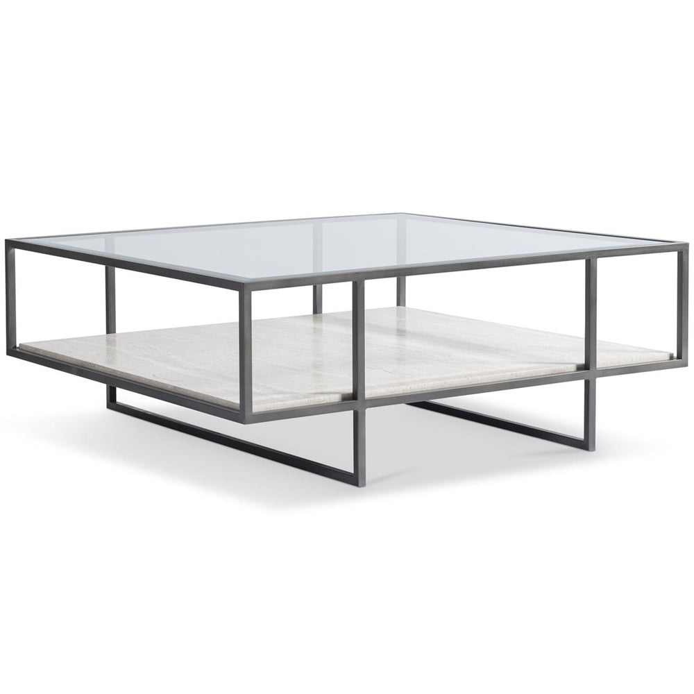 Harlow Square Cocktail Table, Rubbed Bronze-Furniture - Accent Tables-High Fashion Home