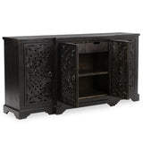 Harmony 4 Door Cabinet, Harvest Walnut-Furniture - Storage-High Fashion Home