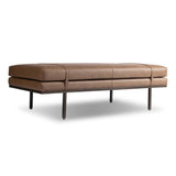 Harris Leather Accent Bench, Maestro Cigar by Four Hands-Furniture - Benches-High Fashion Home