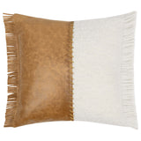 Harris Leather Pillow, Chestnut/Ivory-Accessories-High Fashion Home