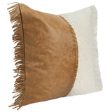 Harris Leather Pillow, Chestnut/Ivory-Accessories-High Fashion Home