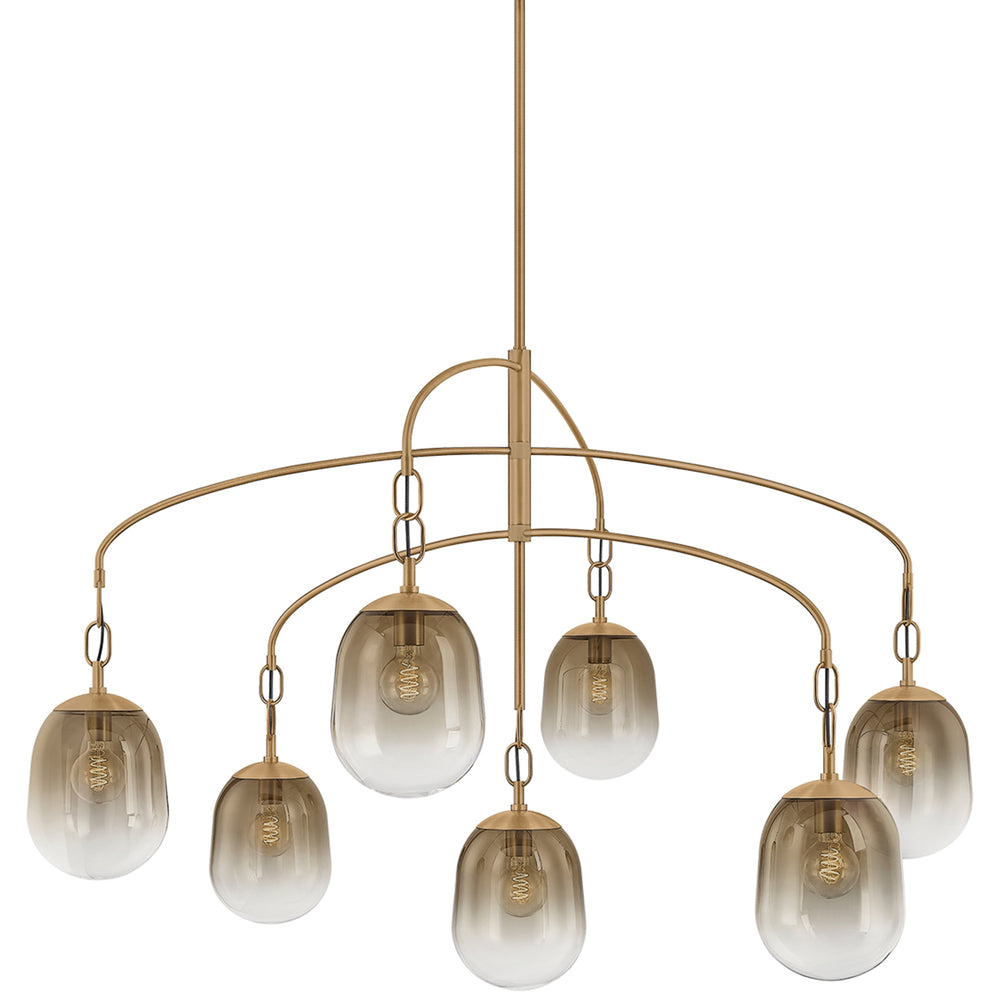 Harvey 7 Light Chandelier, Patina Brass